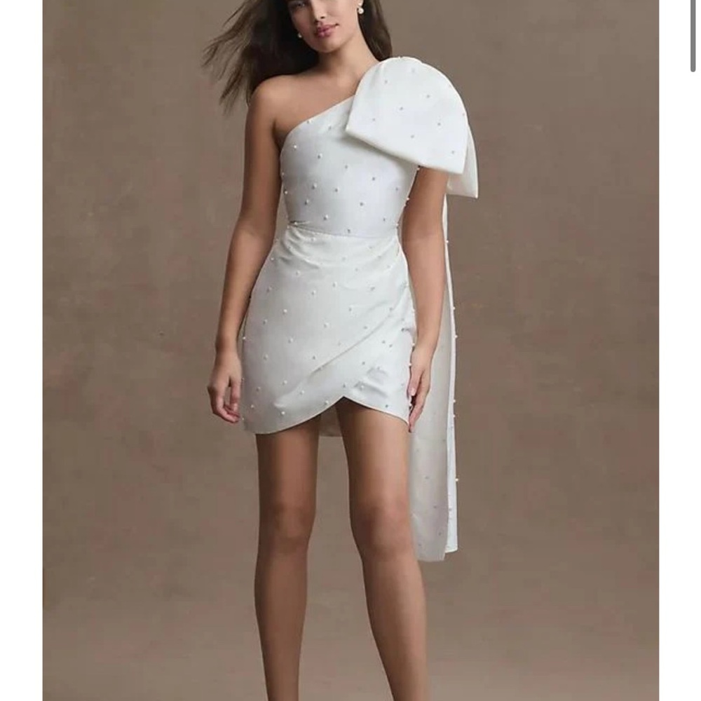 Sachin + Babi White Asymmetrical One Shoulder Dress